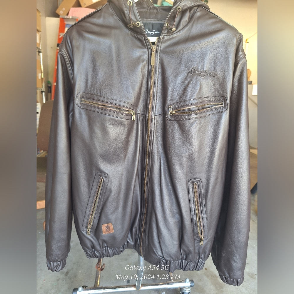 Used leather jacket by Sean John